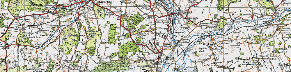 Old map of Woollensbrook in 1919