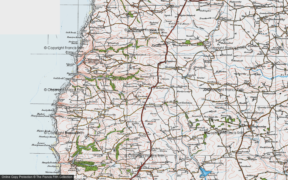 Old Map of Woolley, 1919 in 1919
