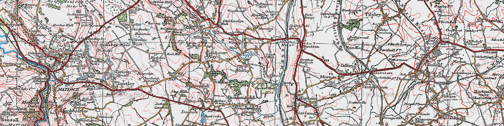 Old map of Woolley in 1923