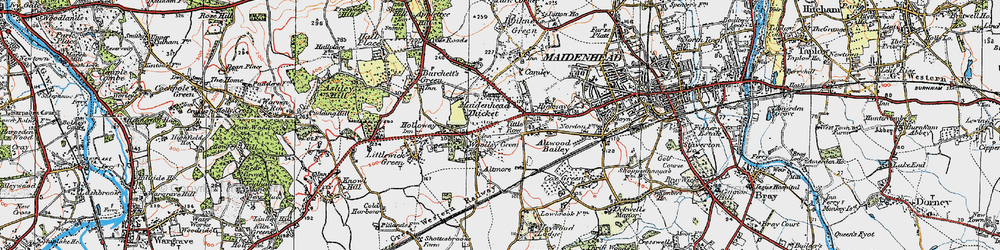 Old map of Woolley Green in 1919