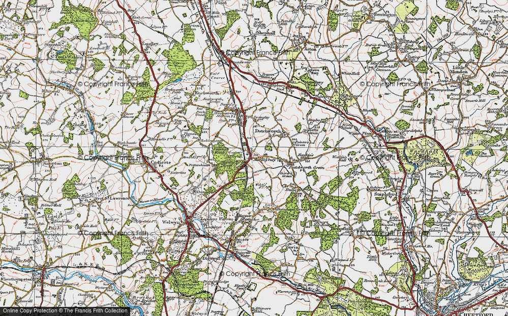 Old Map of Woolmer Green, 1920 in 1920