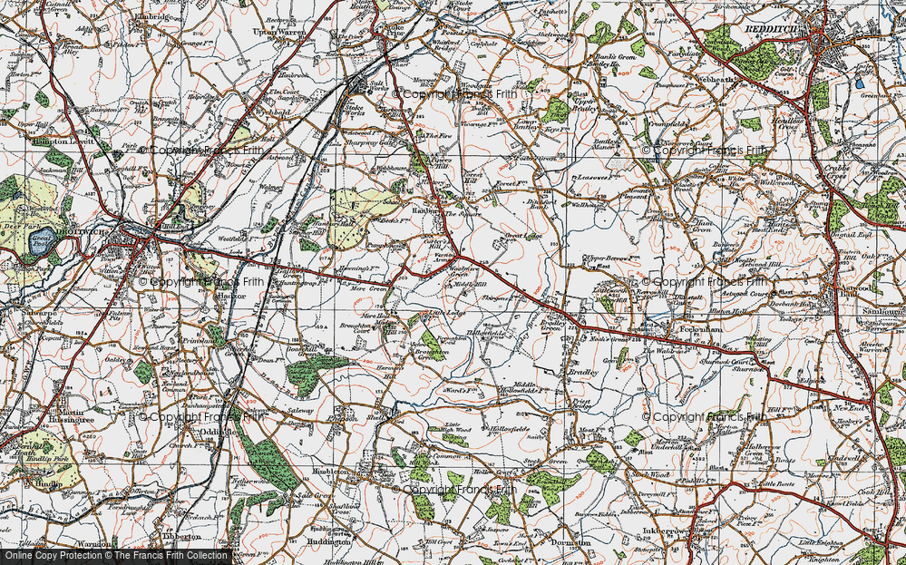 Old Map of Woolmere Green, 1919 in 1919