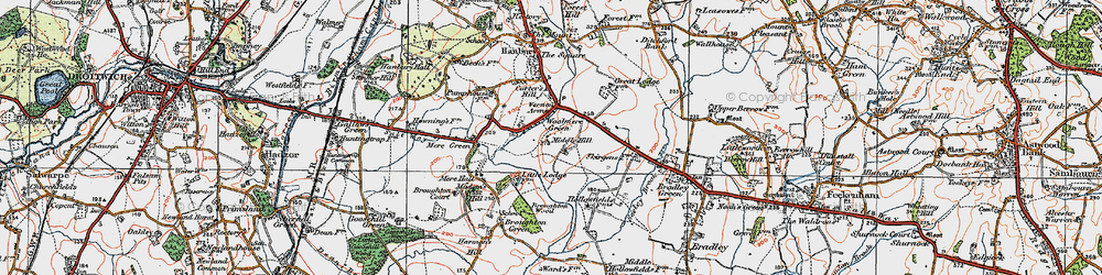 Old map of Woolmere Green in 1919