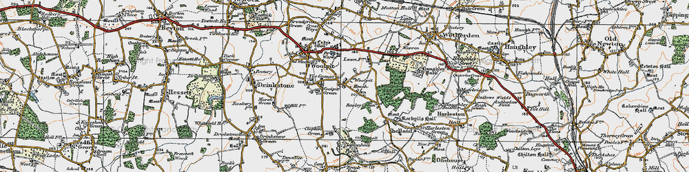 Old map of Woolpit Heath in 1921