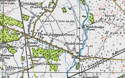 Old map of Woolsbridge in 1919