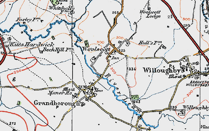 Old map of Woolscott in 1919