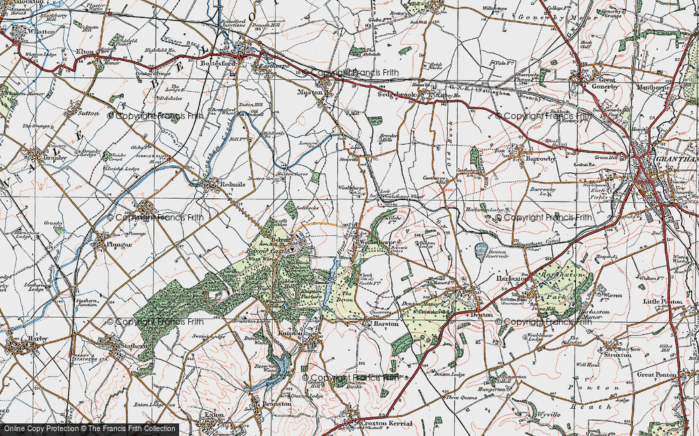 Old Map of Historic Map covering Brewer's Grave in 1921
