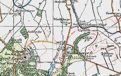 Old map of Woolsthorpe By Belvoir in 1921