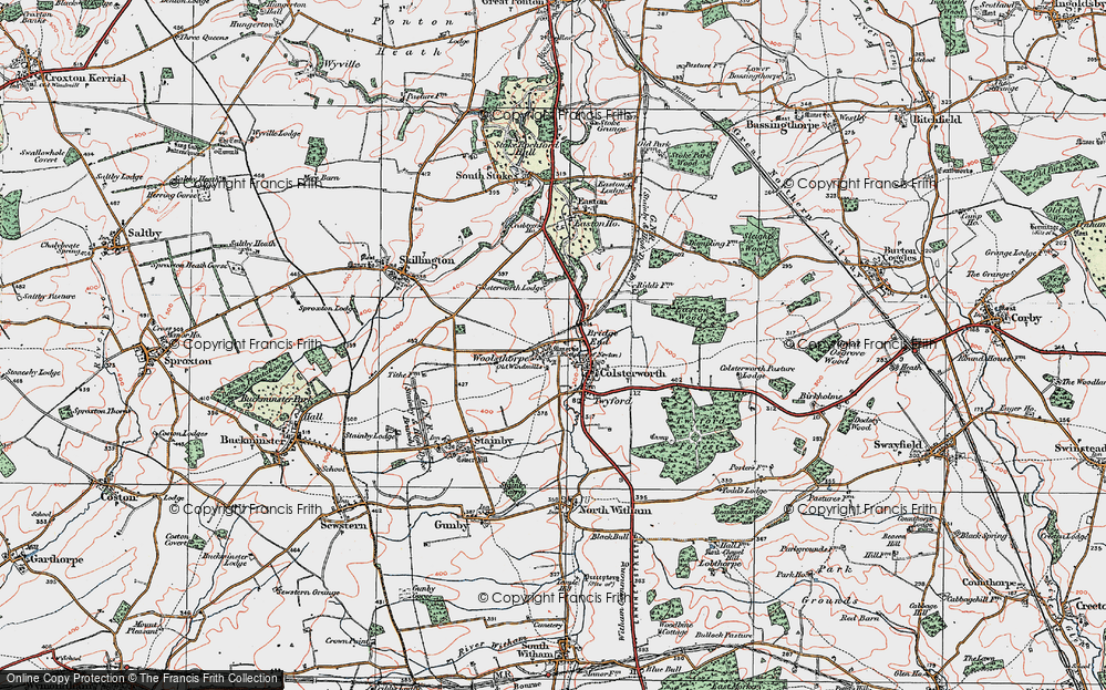Old Map of Woolsthorpe-by-Colsterworth, 1922 in 1922