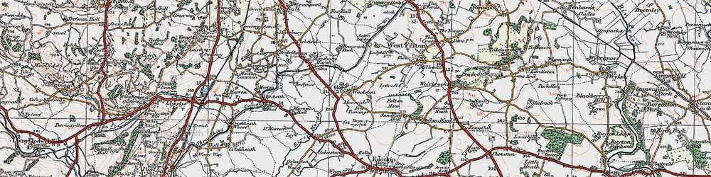 Old map of Bryn-y-wystyn in 1921