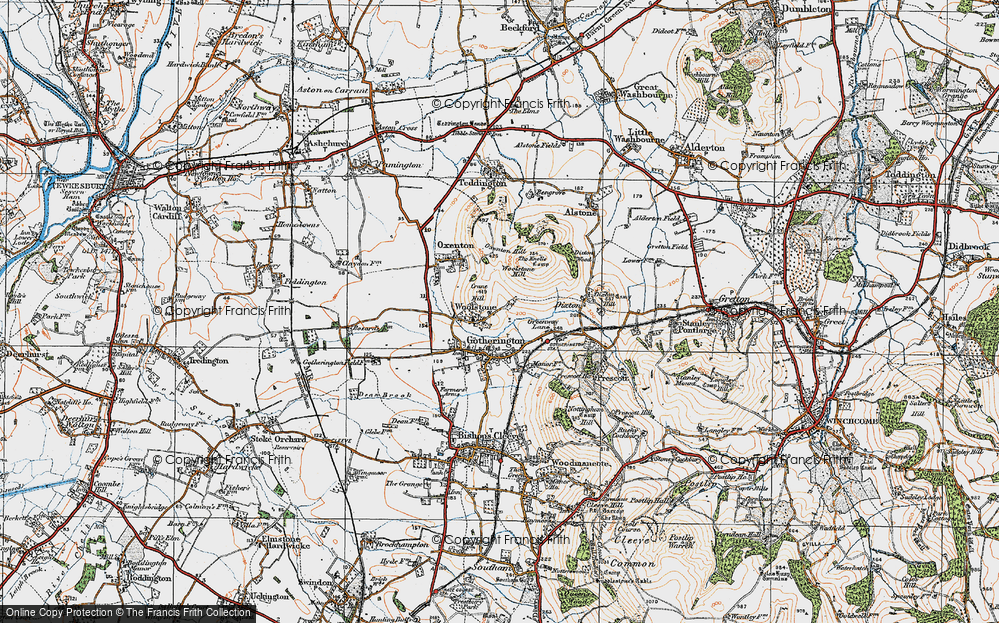 Old Map of Woolstone, 1919 in 1919
