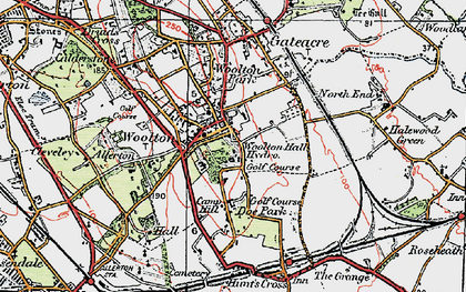 Old map of Woolton in 1923