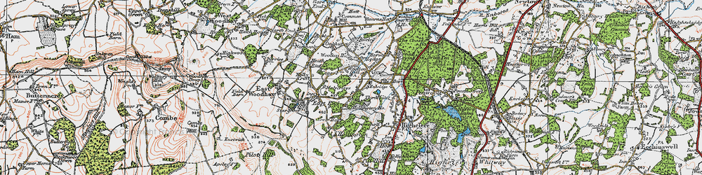 Old map of Woolton Hill in 1919