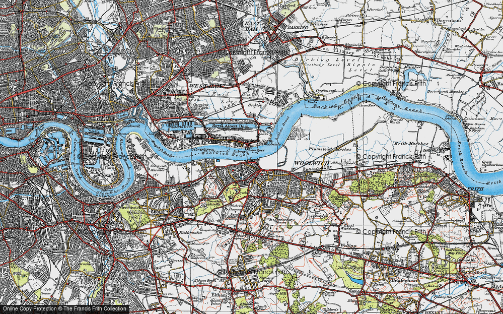 Old Map of Woolwich, 1920 in 1920