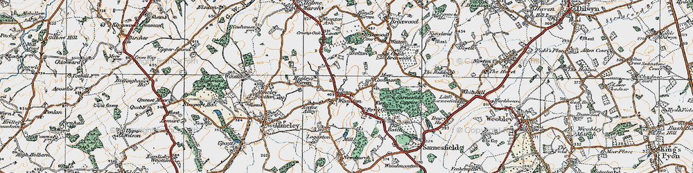 Old map of Woonton in 1920