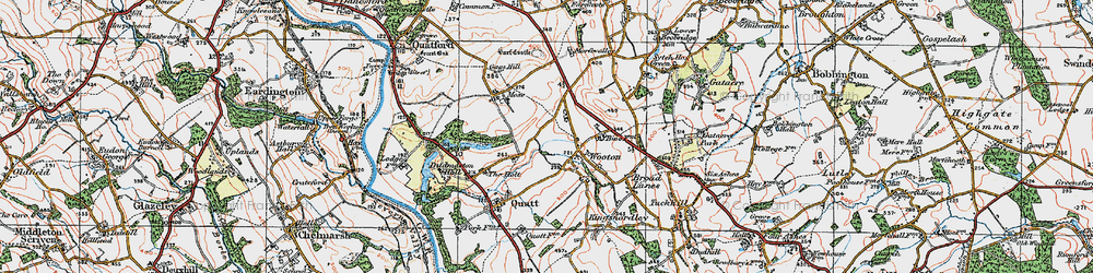 Old map of Wooton in 1921