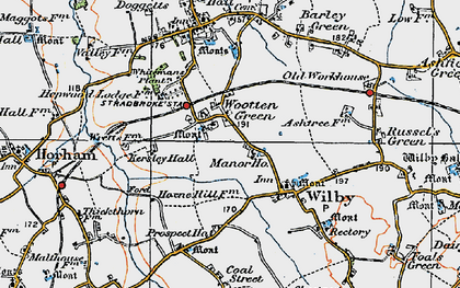 Old map of Wootten Green in 1921
