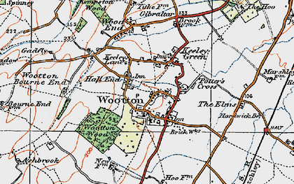 Old map of Wootton in 1919