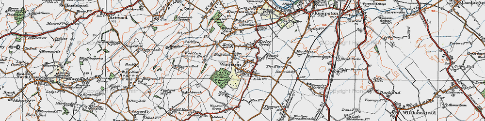 Old map of Wootton in 1919