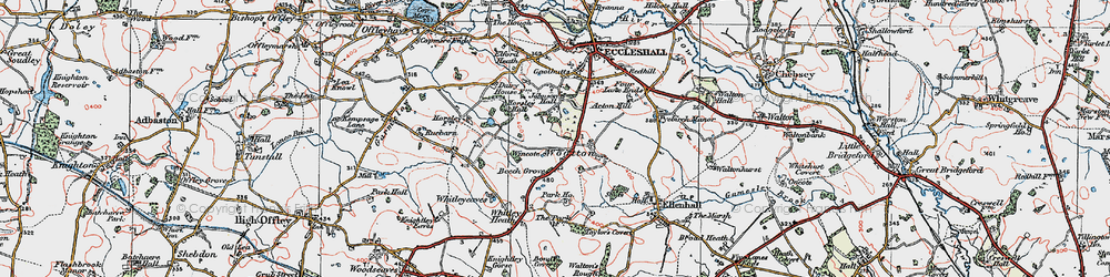 Old map of Wootton in 1921