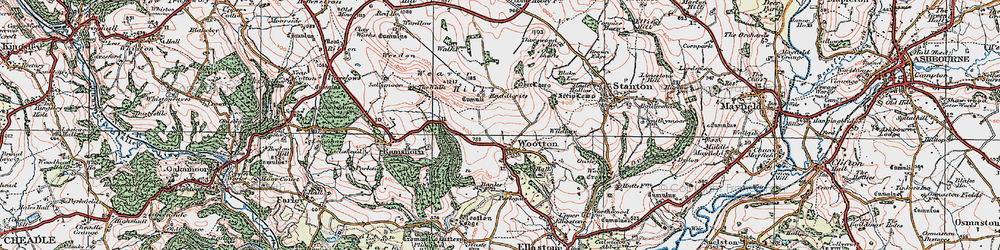 Old map of Wildhay in 1921