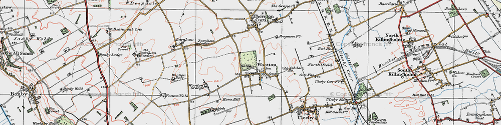 Old map of Wootton in 1924