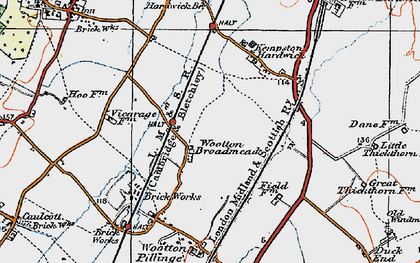 Old map of Wootton Broadmead in 1919