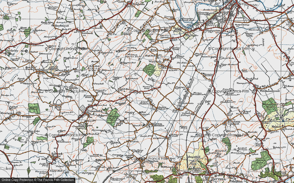 Old Map of Wootton Green, 1919 in 1919
