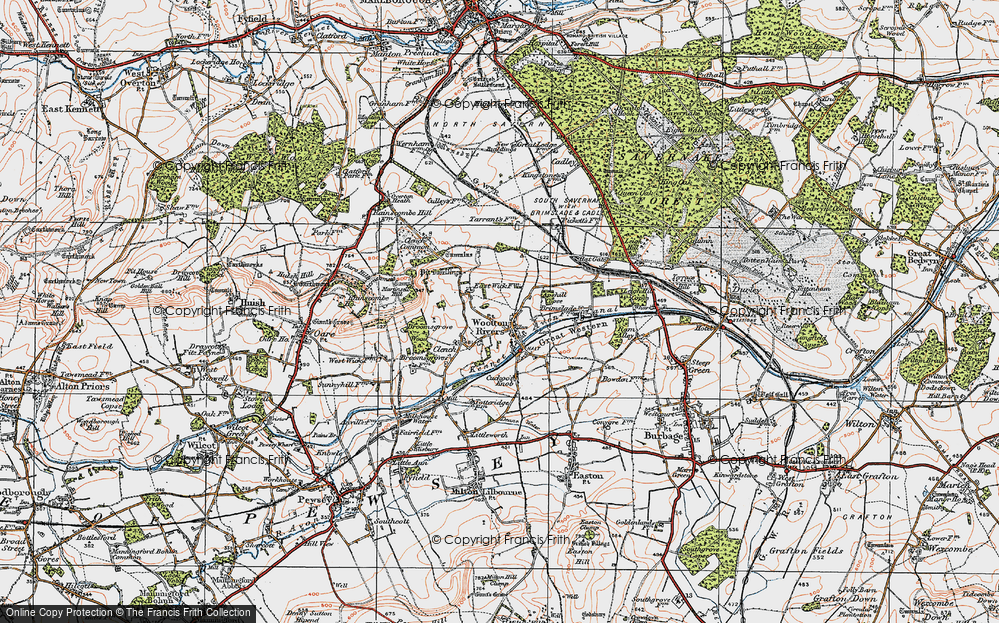 Old Map of Historic Map covering Apshill Copse in 1919
