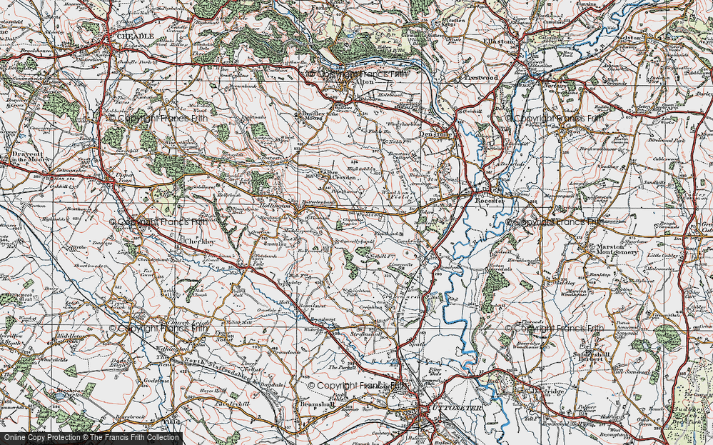 Old Map of Historic Map covering Alders in 1921