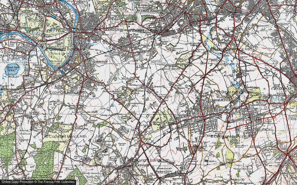 Old Map of Worcester Park, 1920 in 1920