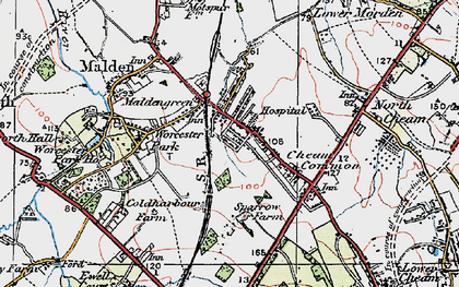 Old map of Worcester Park in 1920