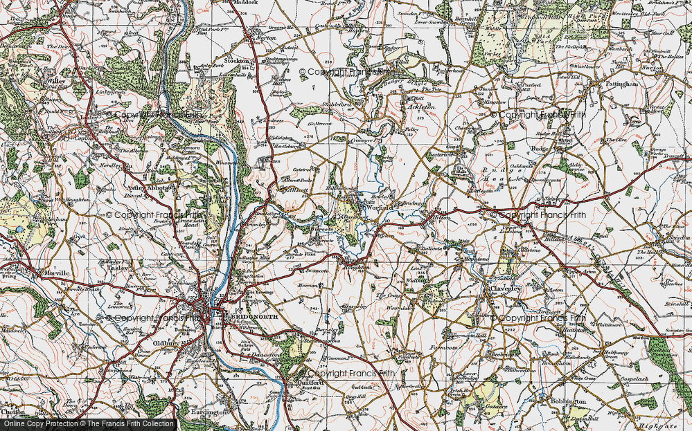 Old Map of Worfield, 1921 in 1921