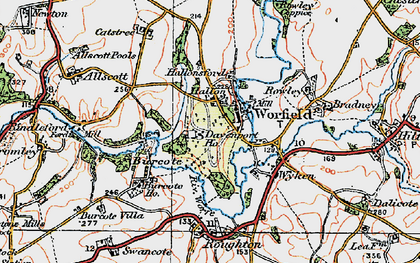 Old map of Worfield in 1921