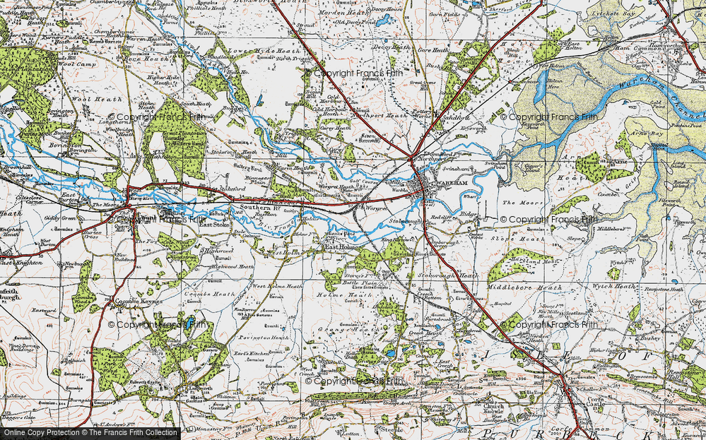 Old Map of Worgret, 1919 in 1919