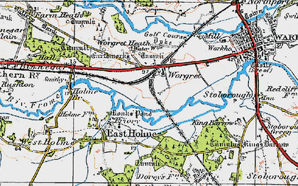 Old map of Worgret in 1919