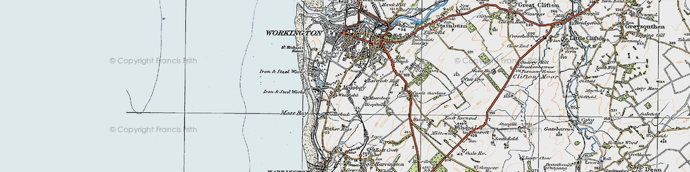 Old map of Workington in 1925