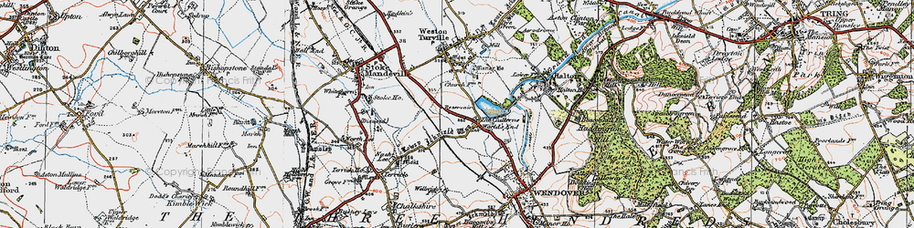 Old map of Weston Turville Resr in 1919