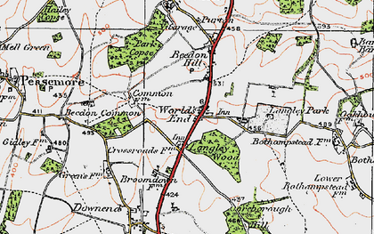 Old map of Beedon Common in 1919