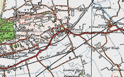 Old map of Worle in 1919