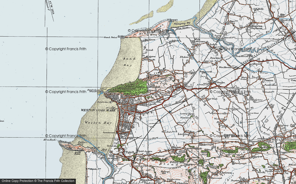 Old Map of Worlebury, 1919 in 1919