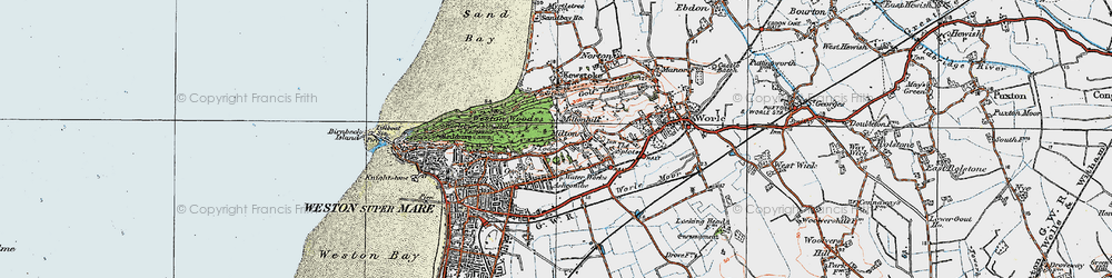 Old map of Worlebury in 1919