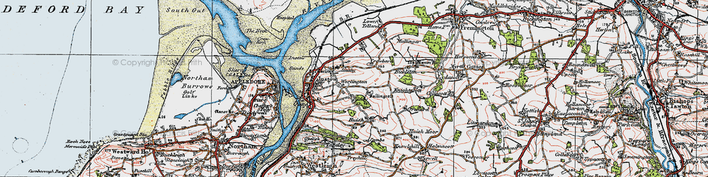 Old map of Worlington in 1919