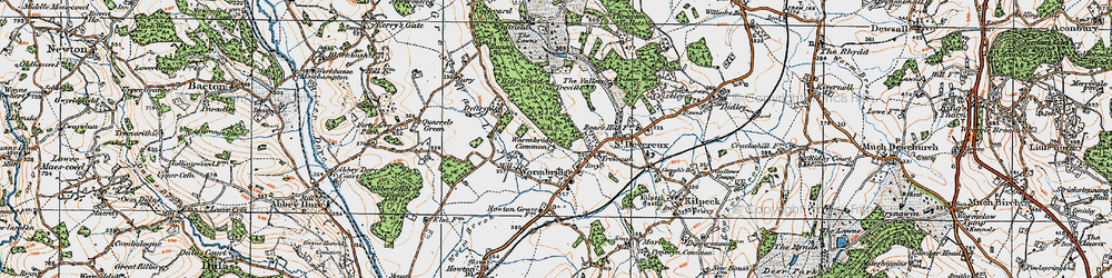 Old map of Wormbridge in 1919