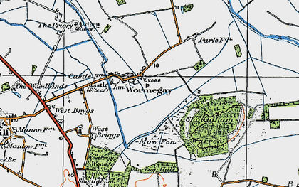 Old map of Wormegay in 1922