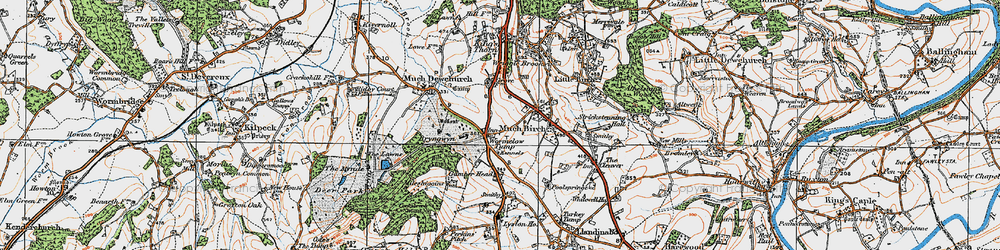 Old map of Wormelow in 1919