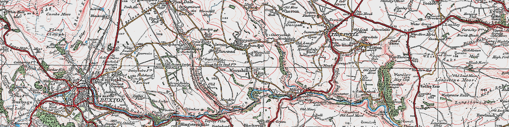 Old map of Chee Dale in 1923