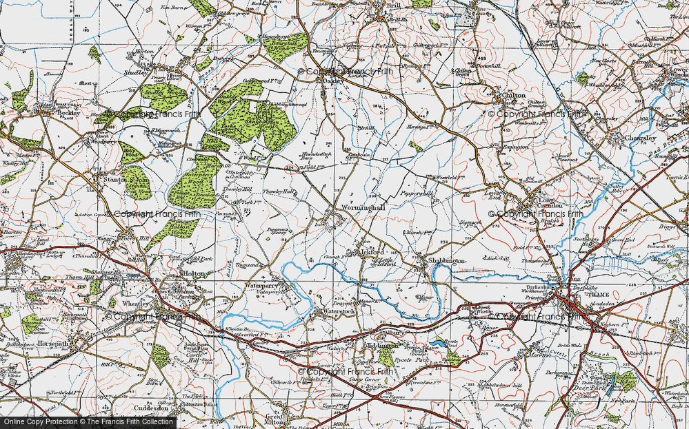 Old Map of Worminghall, 1919 in 1919