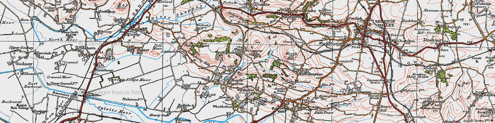 Old map of Worminster in 1919