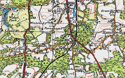 Old map of Wormley in 1920